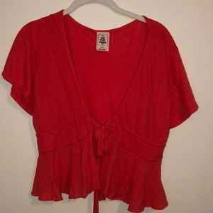 Free People Tie Front Top